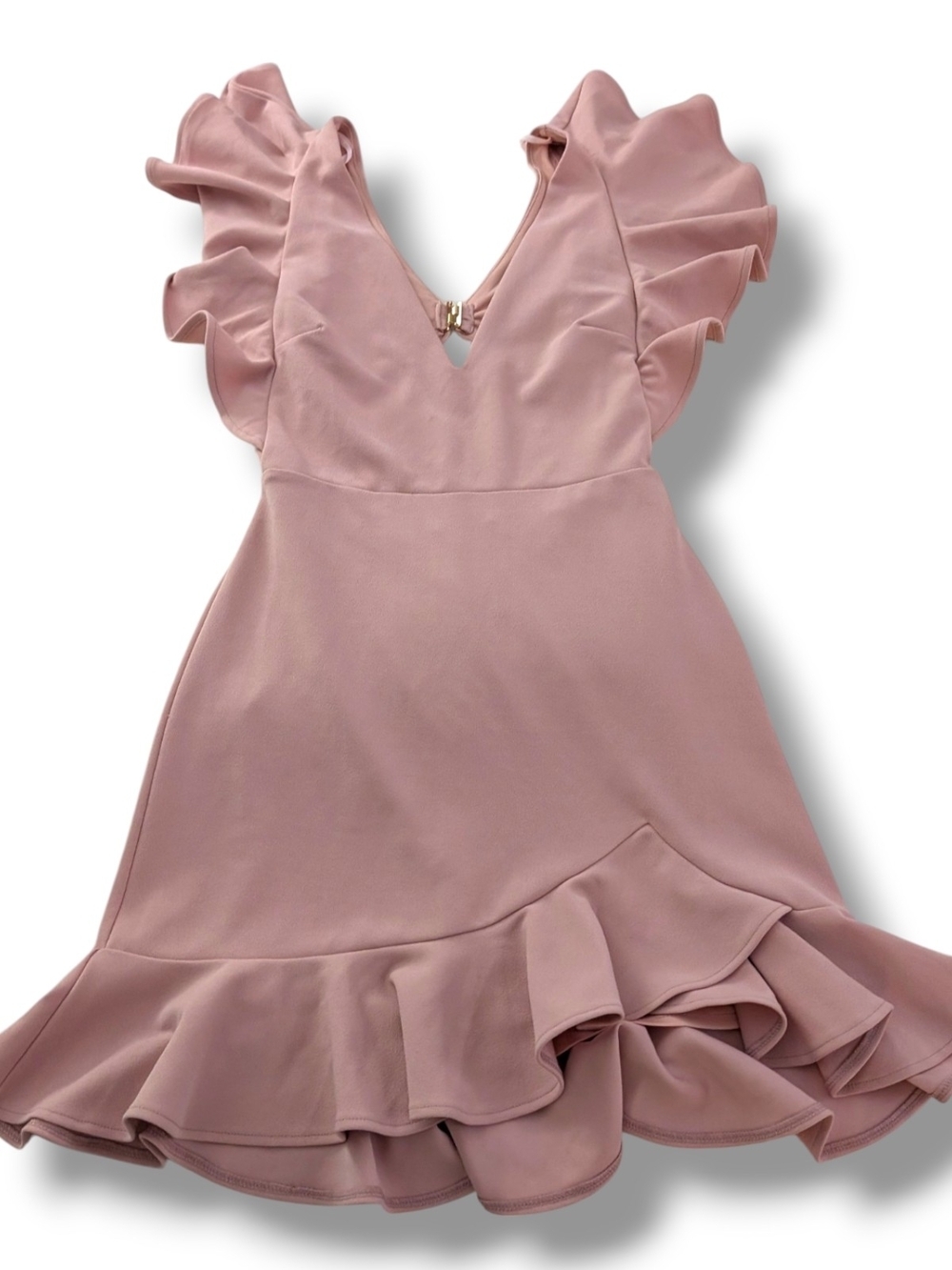 NWOT Here Comes the Sun Pink Ruffle Mini Dress